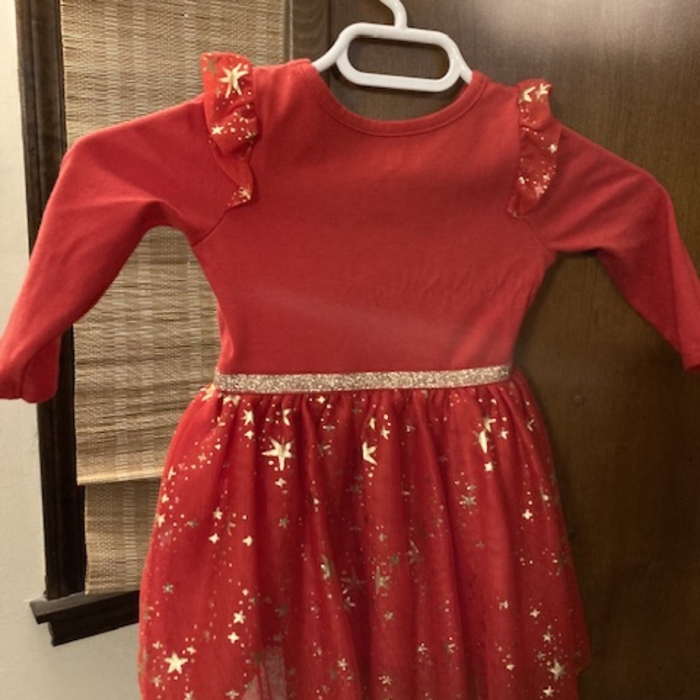 Red and gold party dress 18 months NWOT